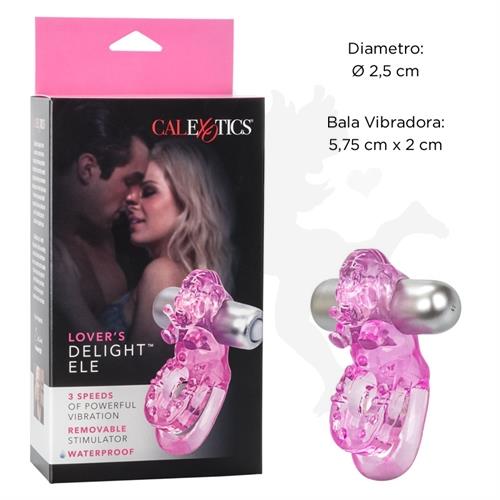 Anillo doble con vibrador y forma de elefante